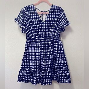 NWT Terra & Sky Black & White Gingham Dress!